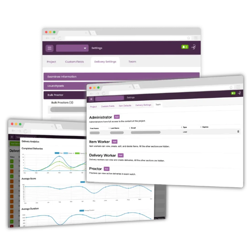 Screenshots of your secure testing browser
