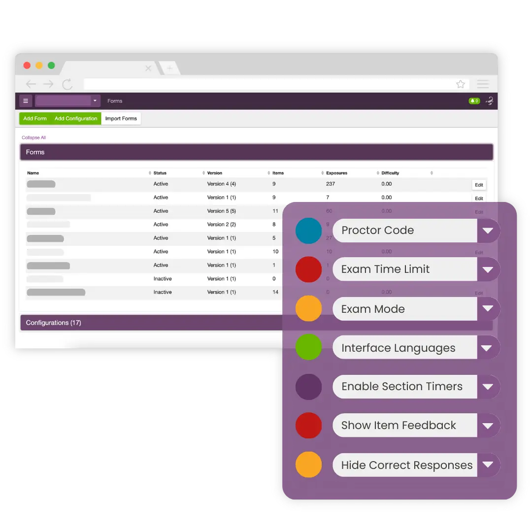 Screenshot of Scorpion's secure online examination portal