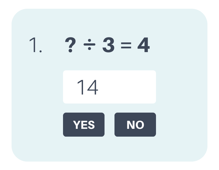 ? divided by 3 equals 4